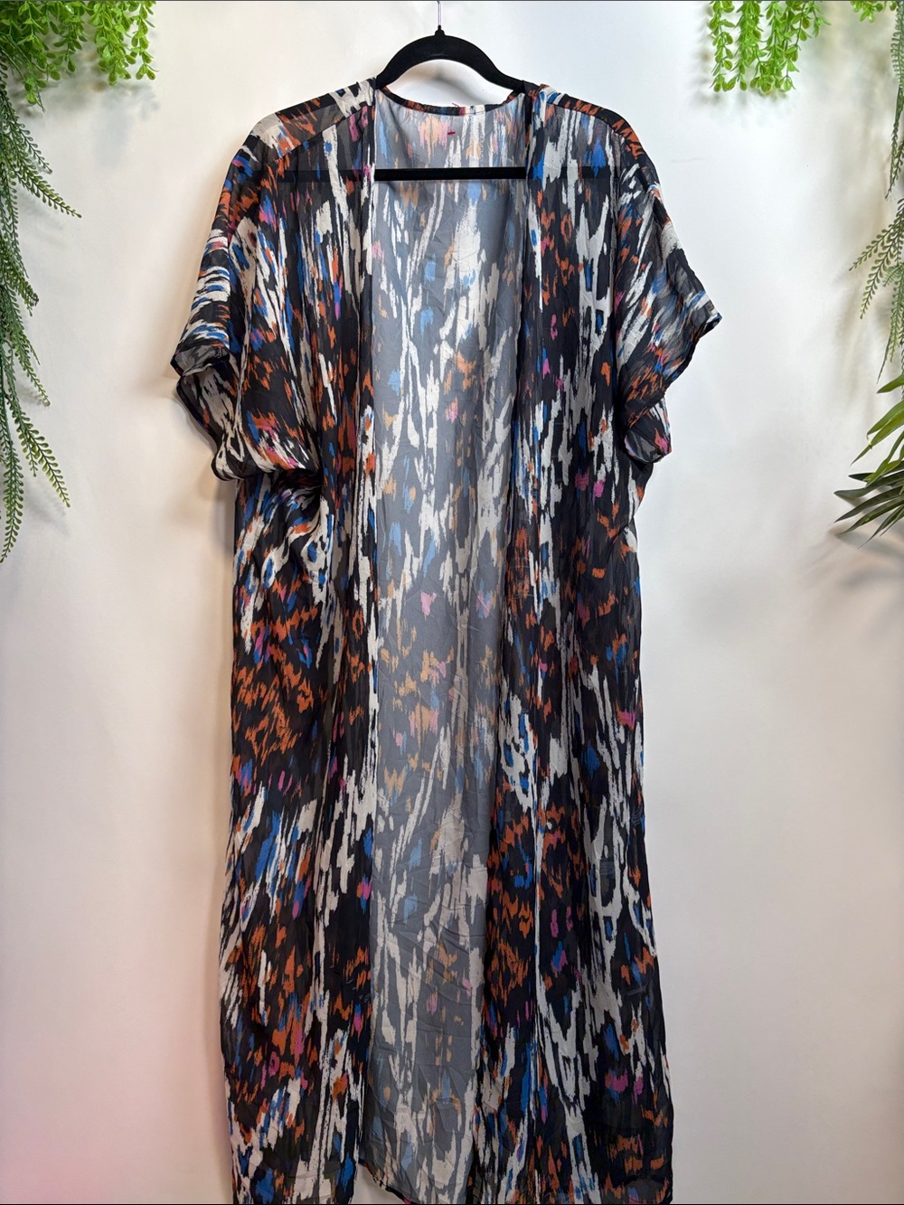 Source Unknown Sheer Maxi duster - cover up - Black, Blue, Orange, Pink, White